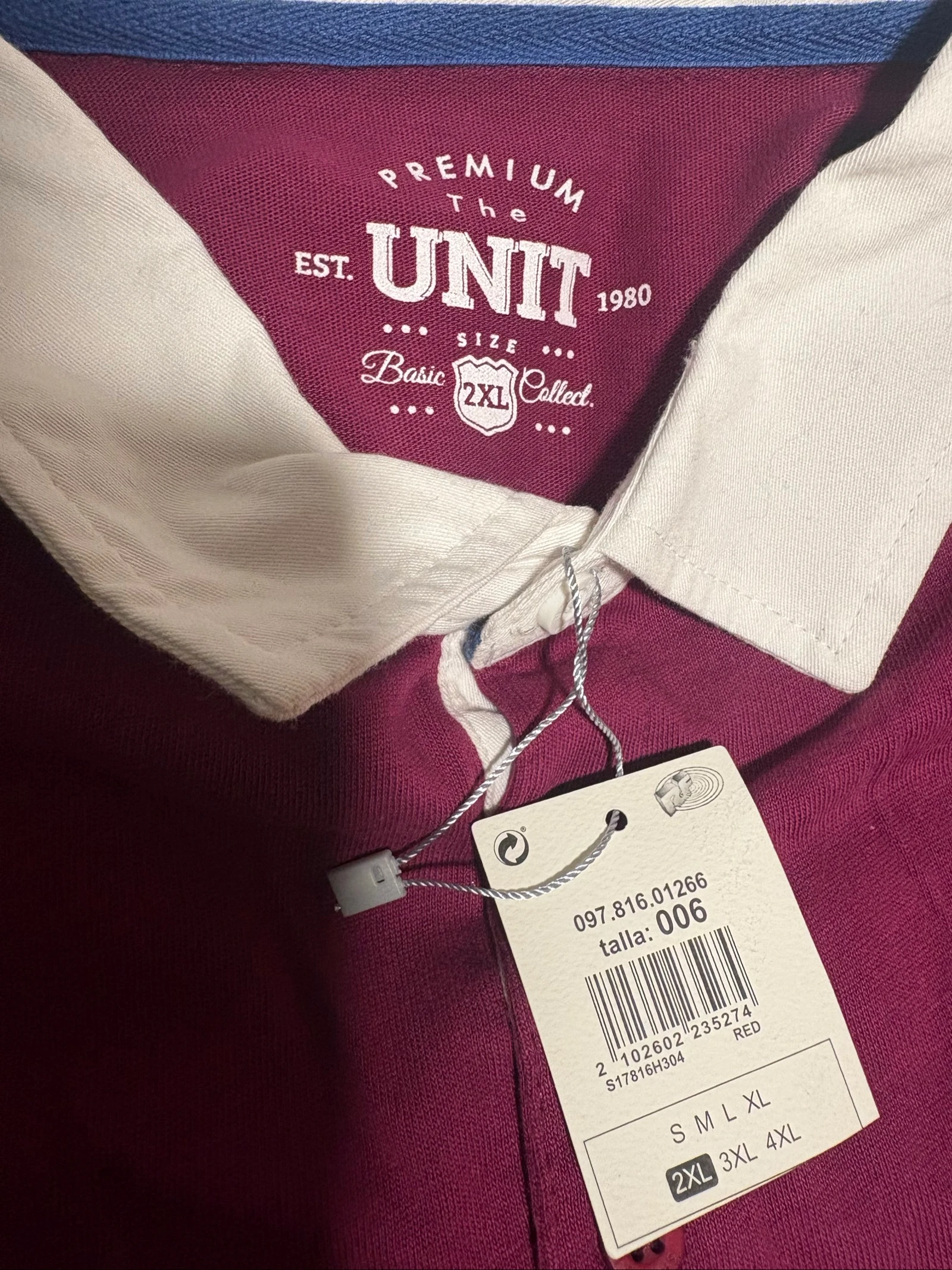 polo rugby manga larga bordô the unit 2xl novo com etiquetas – photo 3